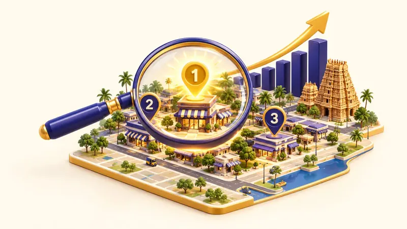 Local SEO — business ranking number 1 in the Google Maps local pack in a Tamil Nadu town