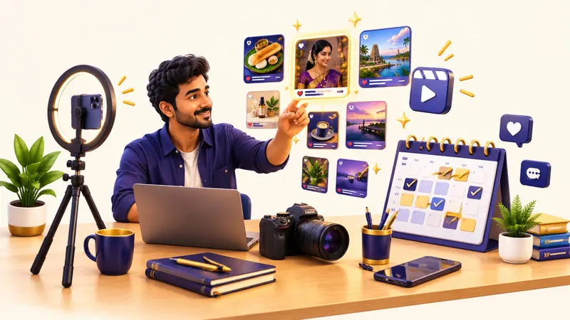 Social media content creation — reels, posts and content calendar for local brands